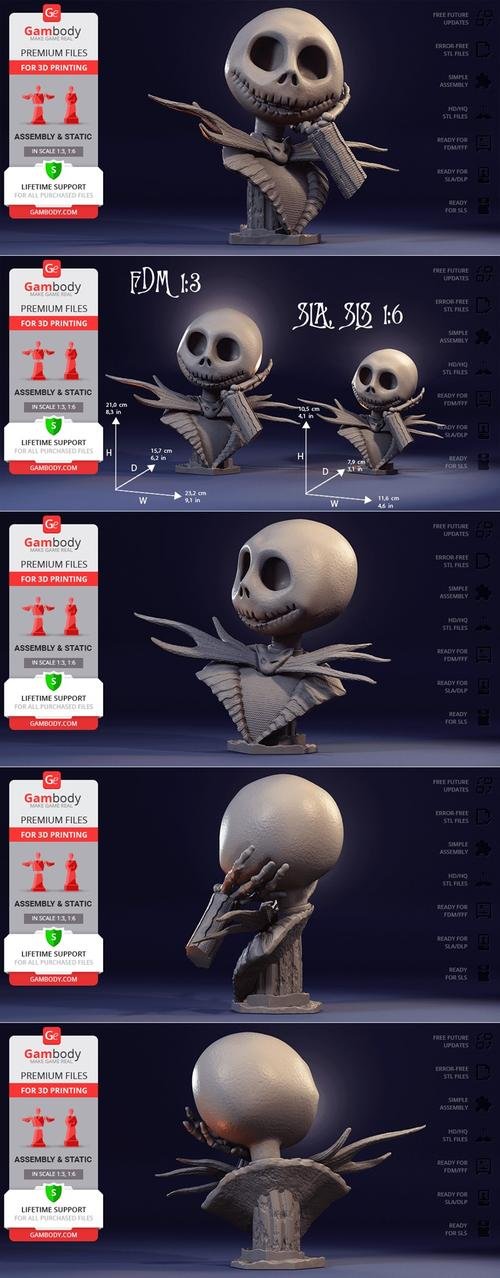 Jack Skellington Bust – 3D Print