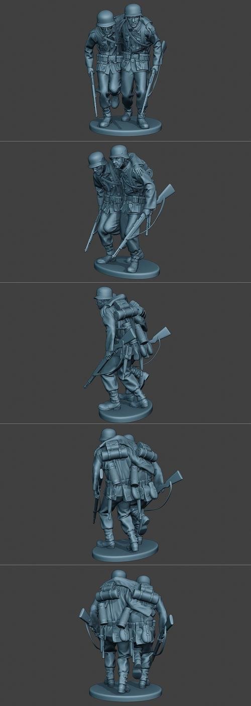 German soldier ww2 help wounded G5 – 3D Print