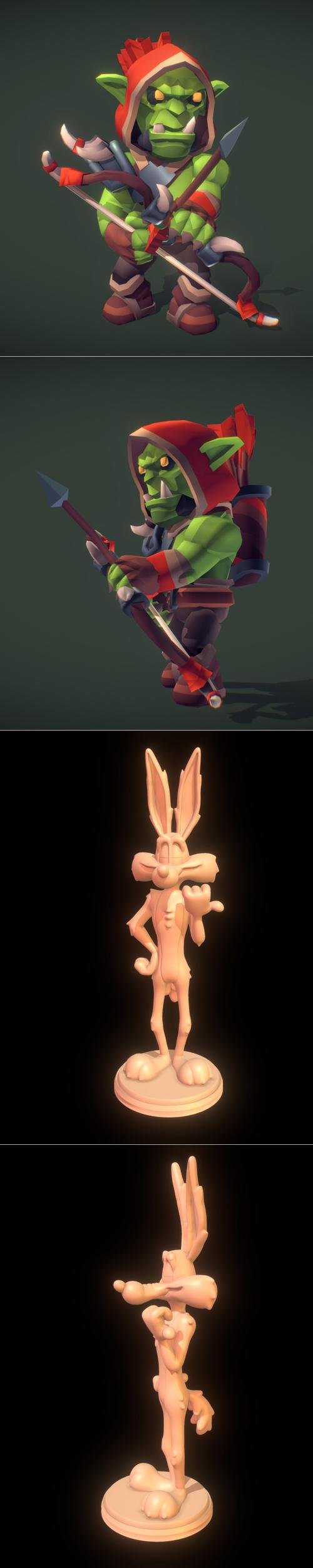 Orc Archer - Proto Series and Wile E Coyote - Looney Tunes – 3D Print