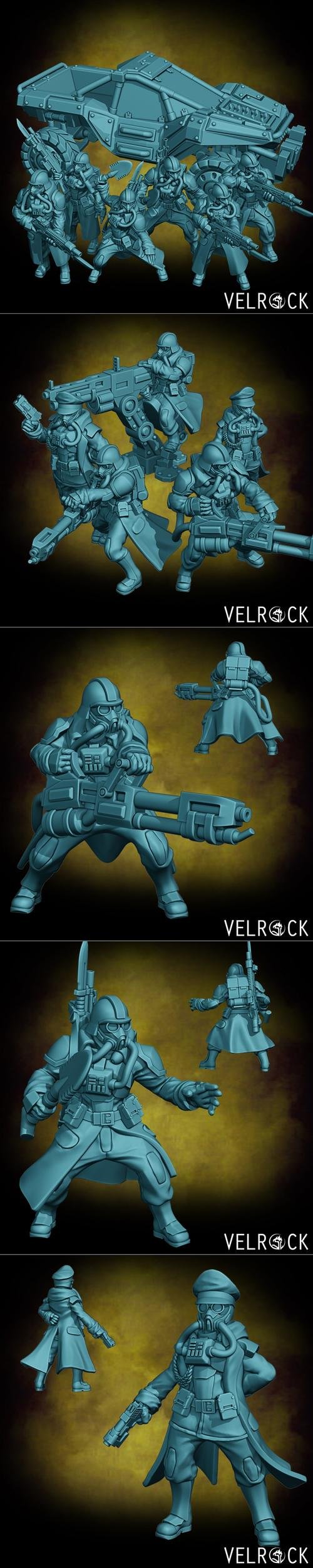 Velrock Art - Tempest Guardsmen Trenchers 1-2 and Mudrunner – 3D Print
