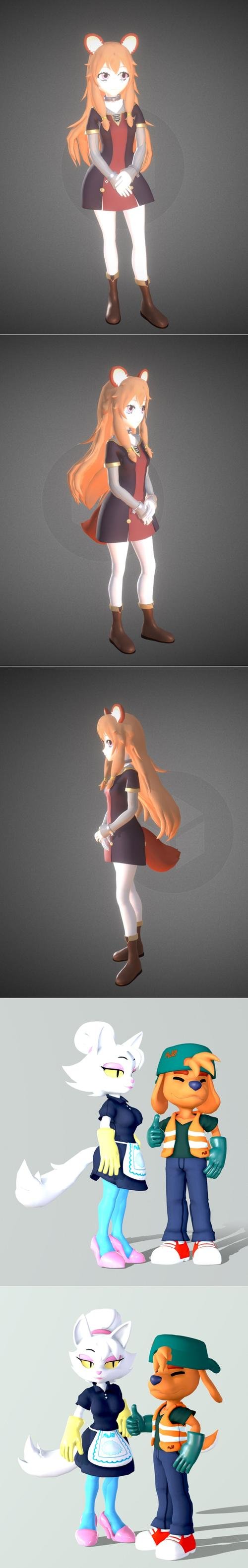 Raphtalia - Rising of the Shield Hero and Rote - Twinkelen - AW0 – 3D Print