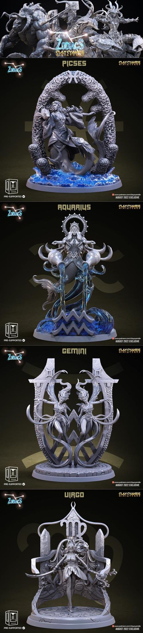 Clay Cyanide Miniatures - Western Zodiacs – 3D Print