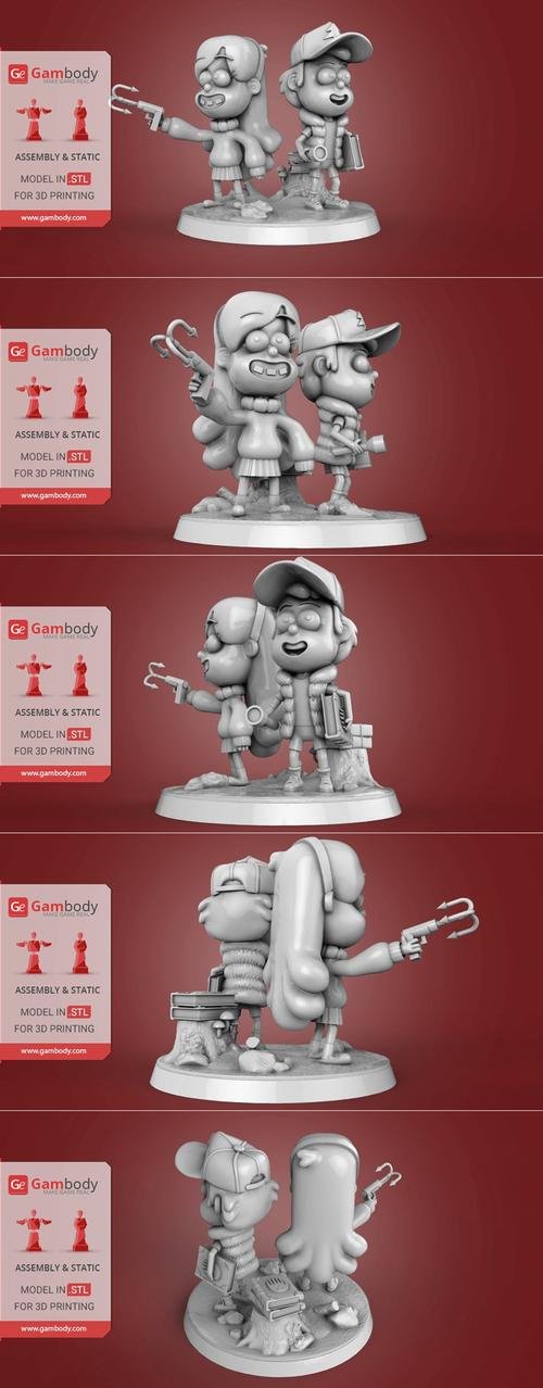 Dipper and Mabel – 3D Print
