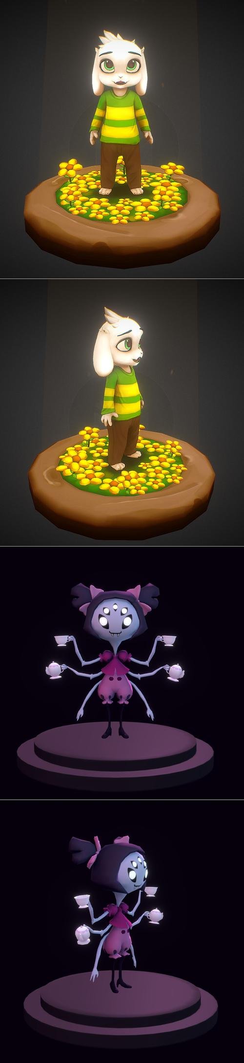 Kid Asriel and Muffet – 3D Print