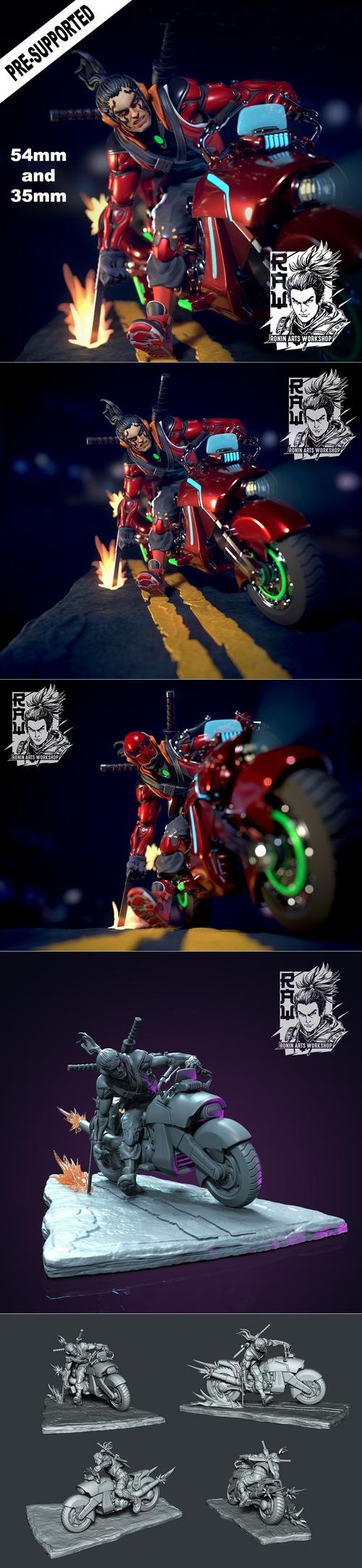 Cyberpunk BikerTakeshi – 3D Print