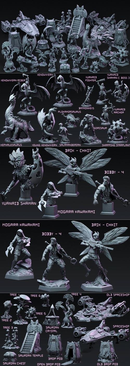 Loot Studios Sci-fi Miniatuers - Saurian Native Diplomacy October 2021 – 3D Print