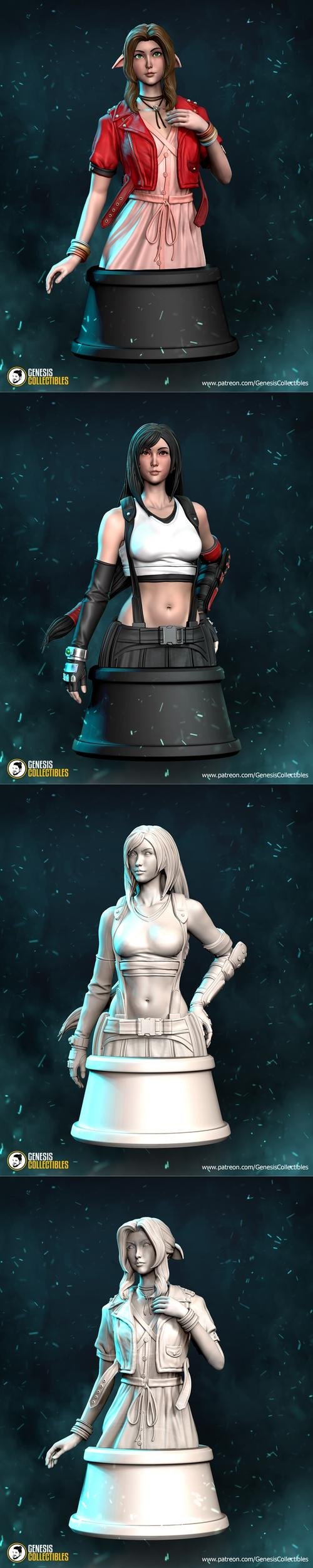 Tifa and Aerith Busts – 3D Print