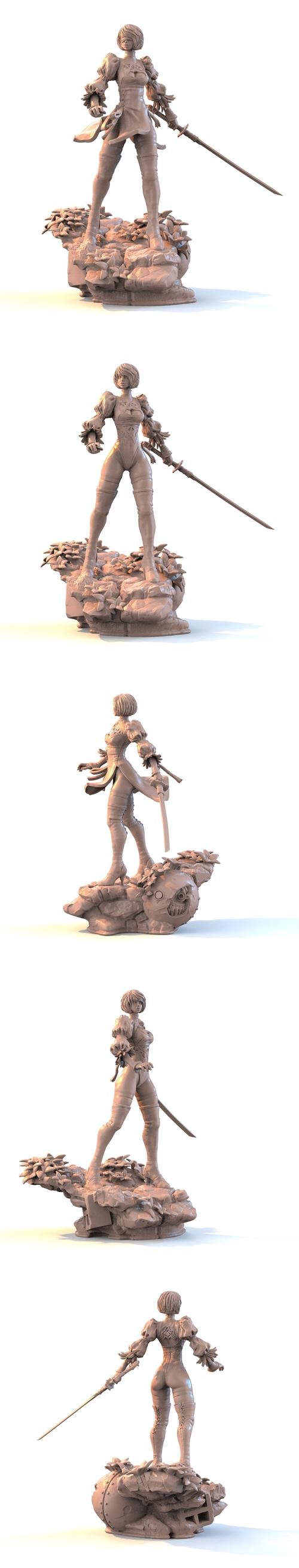 Alexei Konev - NieR Automata Fanart.2B – 3D Print