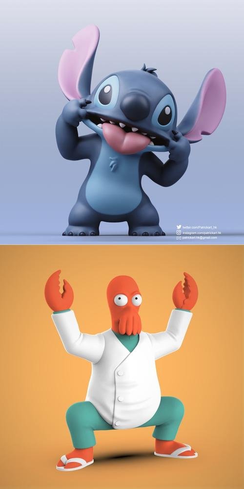Stitch and Zoidberg – 3D Print