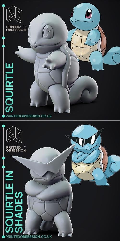 Printed Obsession - Squirtle and Squirtle with shades – 3D Print