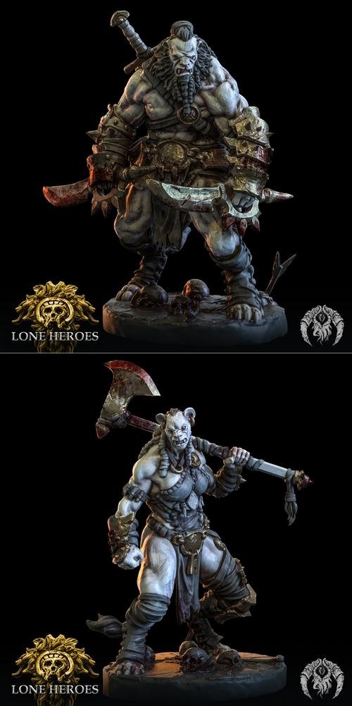 Bestiarum Miniatures - Lone Heroes - Garfang and Sabreclaw – 3D Print