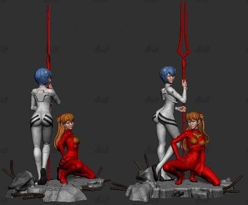 Asuka and Rei – 3D Print